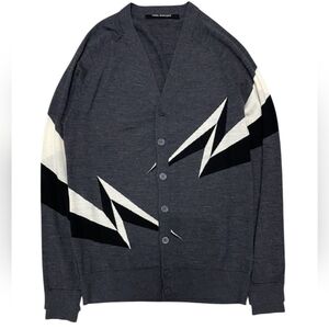 2000s Neil Barrett Iconic 3D lighting wool cardigan